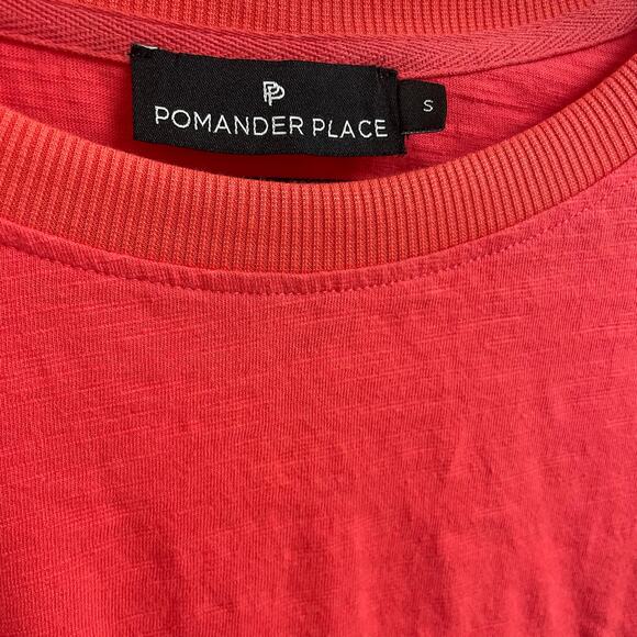 Tuckernuck Pomander Place Puff Sleeve Crewneck Tee Coral Pink Womens Small AS IS - Picture 4 of 6